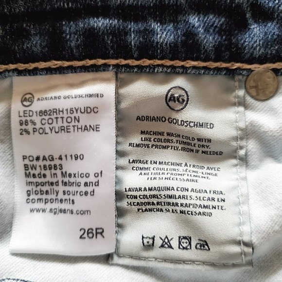 AG-ED Denim The Jodi Crop High Rise Slim Flare Crop Distressed Raw Hem Sz 26R - Picture 8 of 8